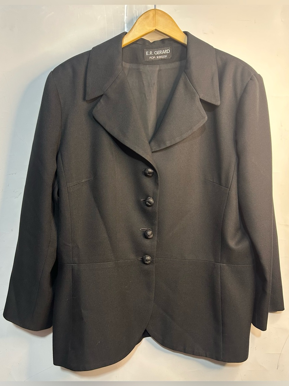 E.R. Gerard Black Blazer Suit Jacket 16W